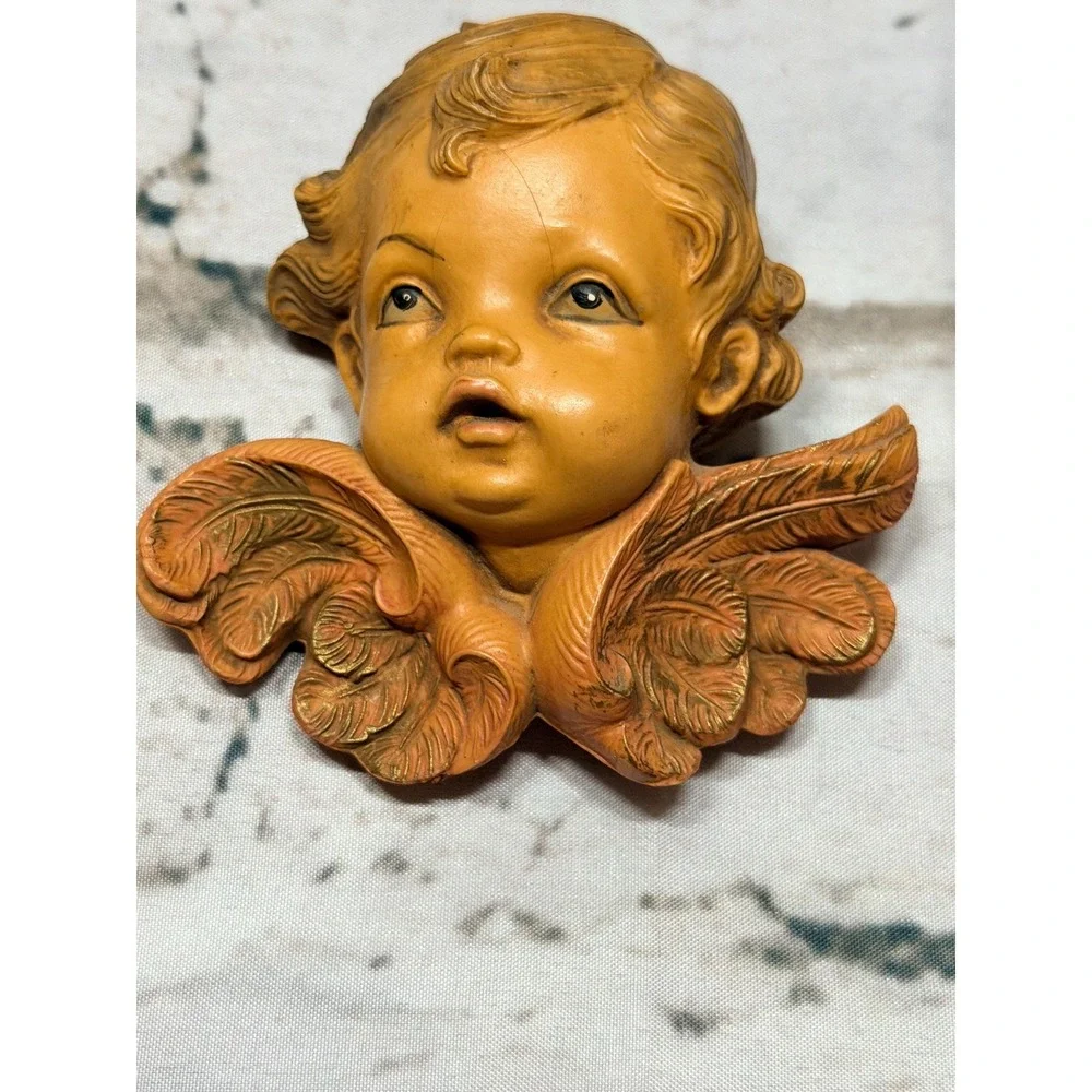 Vintage Italian Cherub Wall Plaque | Depose Italy | Angel Wall Decor | Capodimon